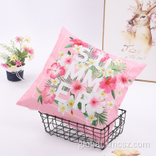 Christmas Cushion Cover Custom Pink Flamingos Velvet Pillow Case Cushion Cover Supplier